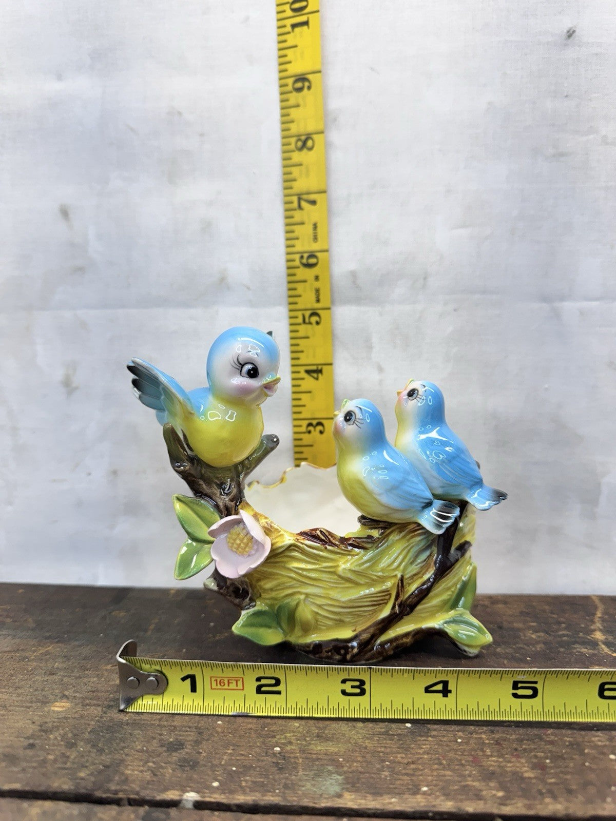 Norcrest Three Bluebirds On A Nest Excellent Condition #1083