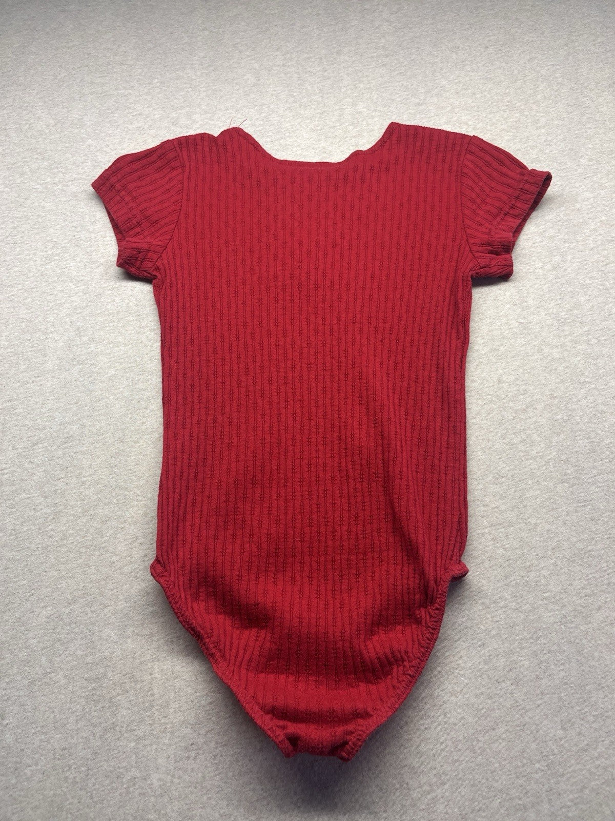 1990s Youth Red Sleeveless Knit Body Suit Size 10/12