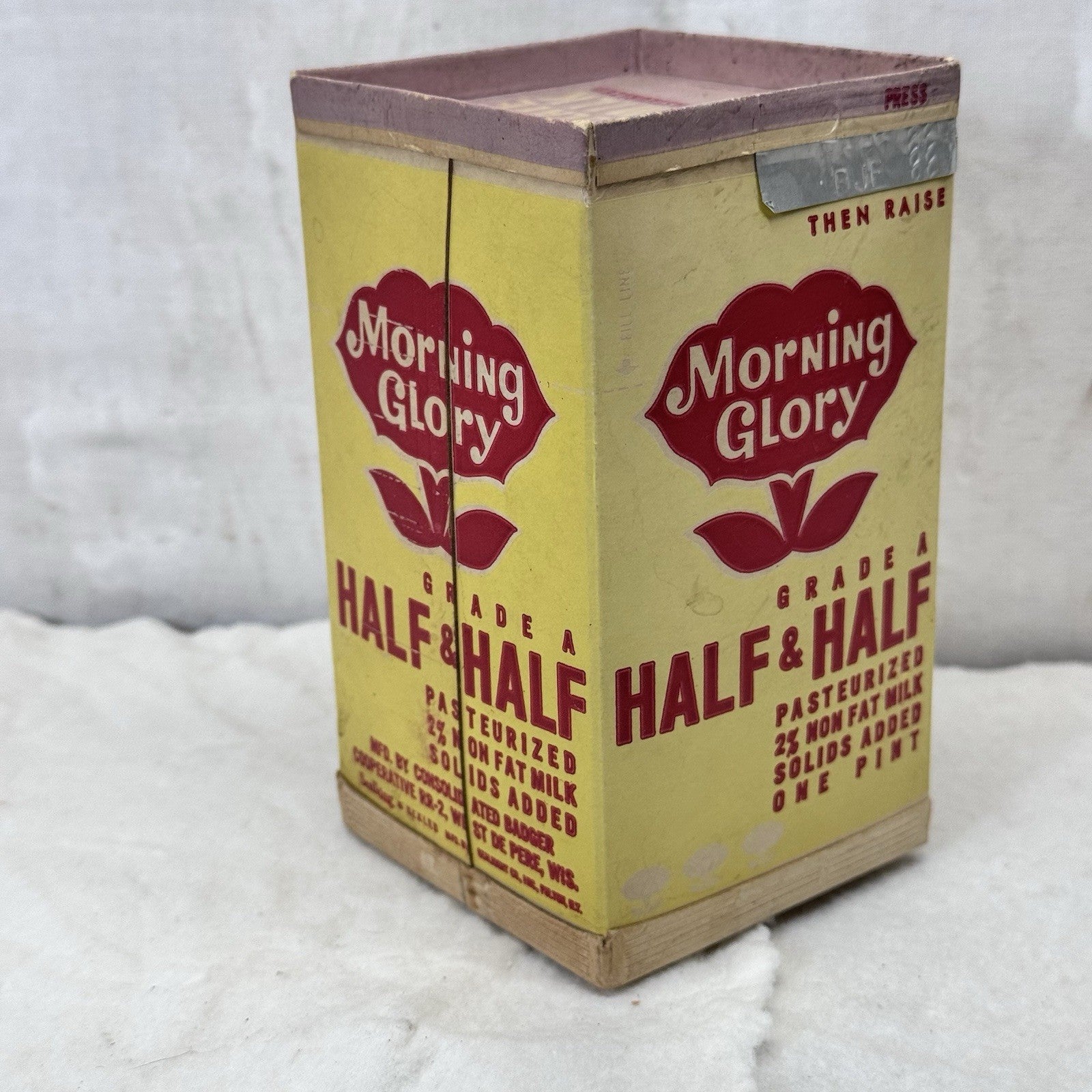 Morning Glory Half & Half Carton Vintage Empty
