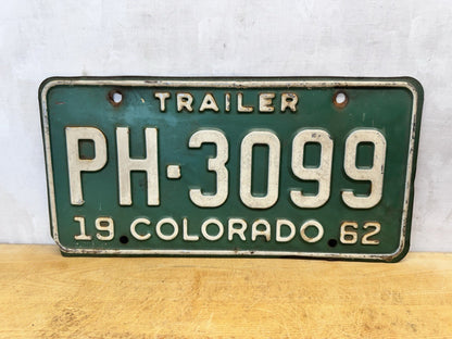 1962 Colorado Trailer License Plate #S-1704