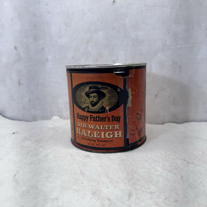 Fathers Day Sir Walter Raleigh Smoking Tobacco Tin Vintage Empty