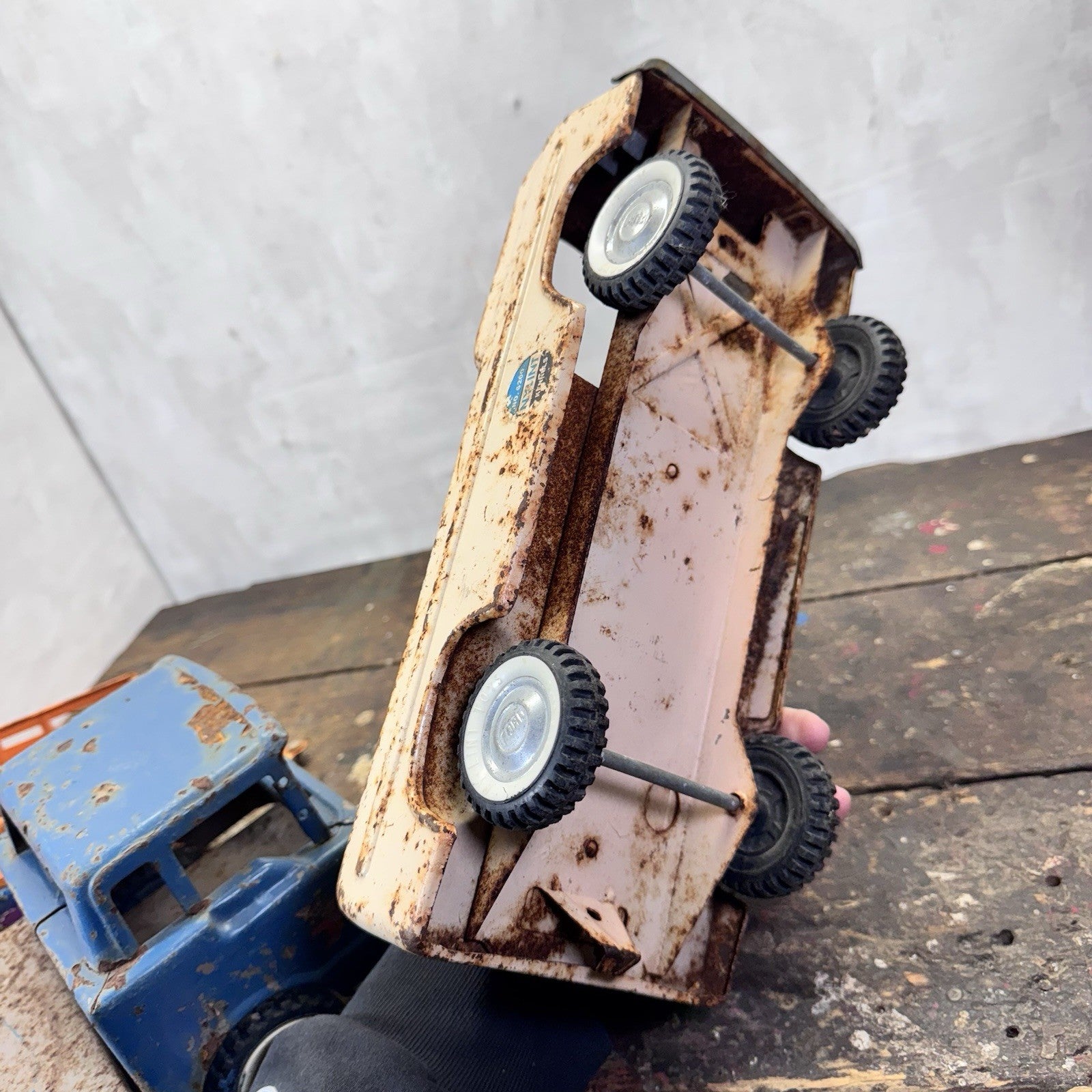 Junkyard  Vintage Metal Toy Trucks Parts Trailer