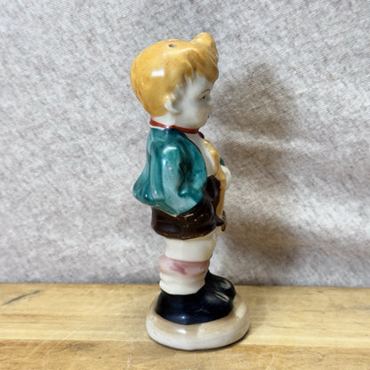 Boy With Horse Toy Figurine Salt Pepper Shaker Japan Vintage