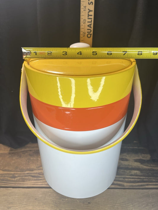 Mid Century Modern Multi Colored Cooler W/Handle Very Clean