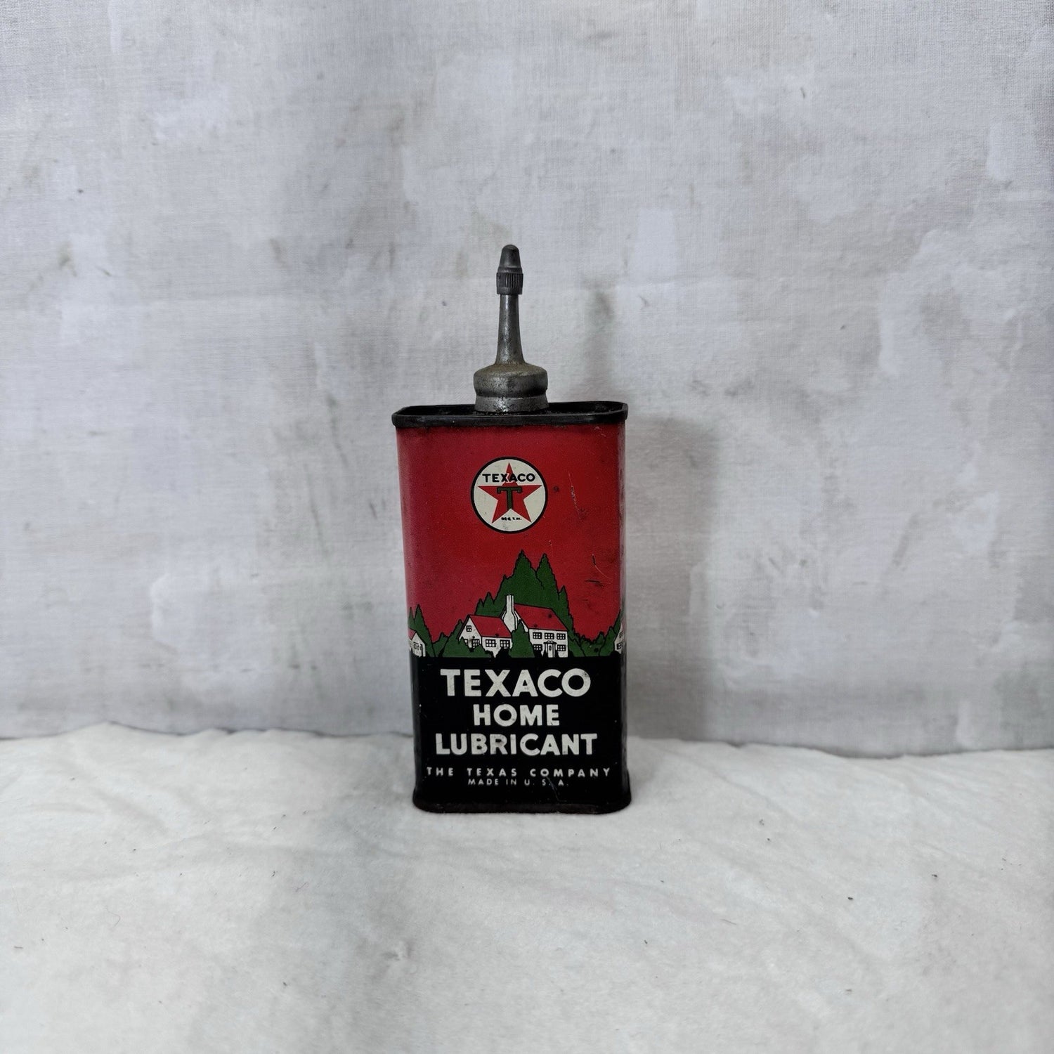 Texaco Home Lubricant Oil Tin Can Vintage