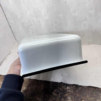 Black And White Enamelware Container Tray Storage Vintage