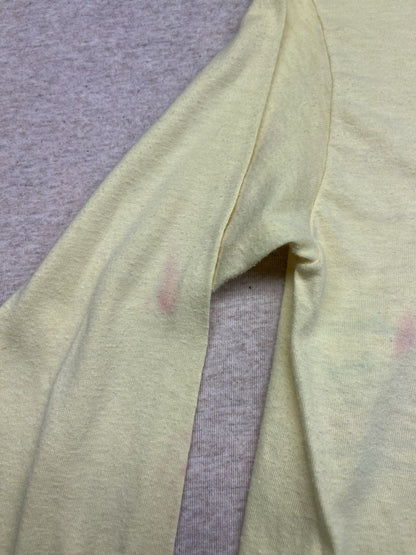 1980s Unisex Yellow L Sleeve Ocean Pacific Tshirt