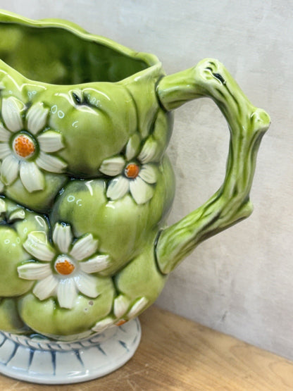 Vintage 1967 Inarco Daisy Green Pitcher #1477