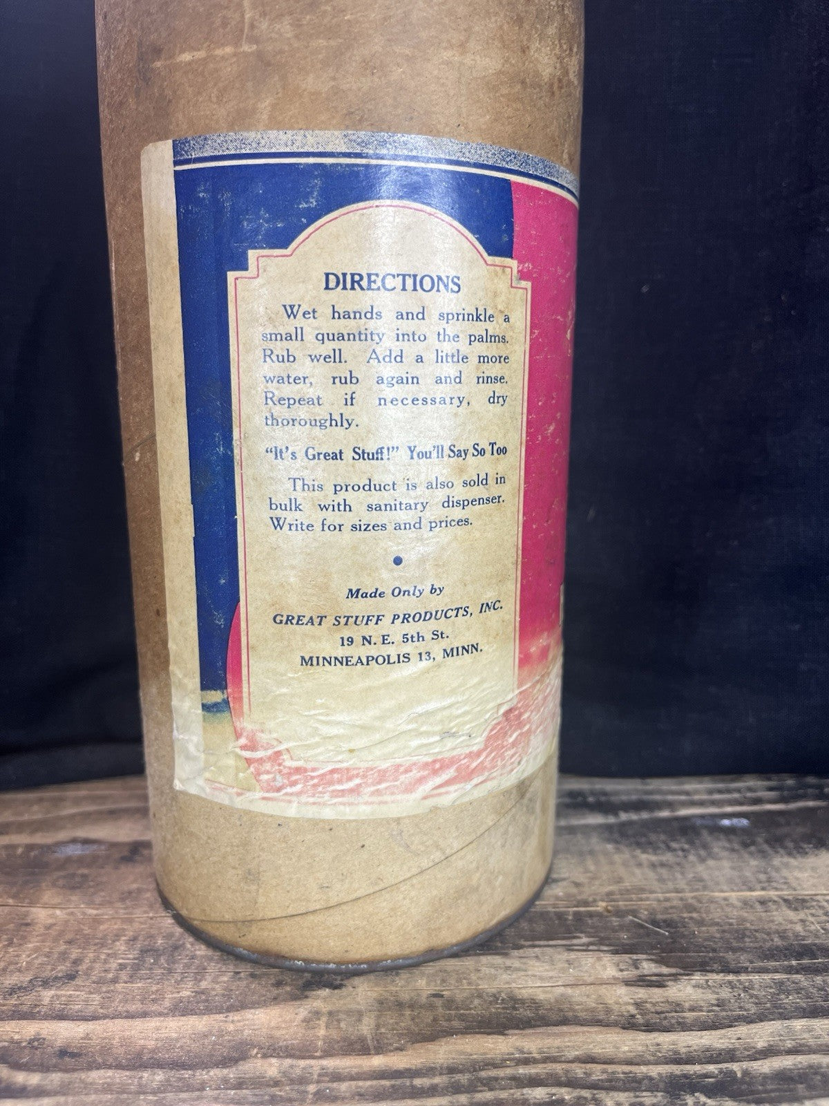 Vintage Great Stuff Double Q Composite Hand Cleaner
