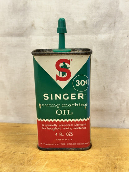 Singer Sewing Machine Oil Tin Vtg #1282