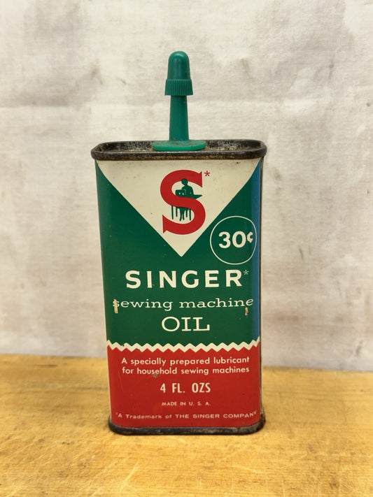 Singer Sewing Machine Oil Tin Vtg #1282