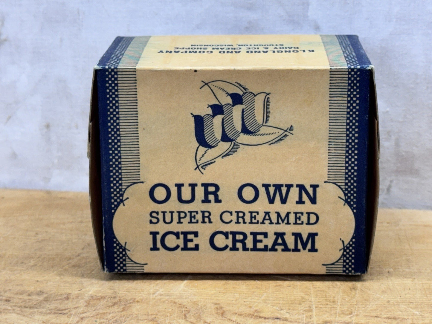 Klongland And Company Stoughton Wisconsin Ice Cream Container Vtg #1287