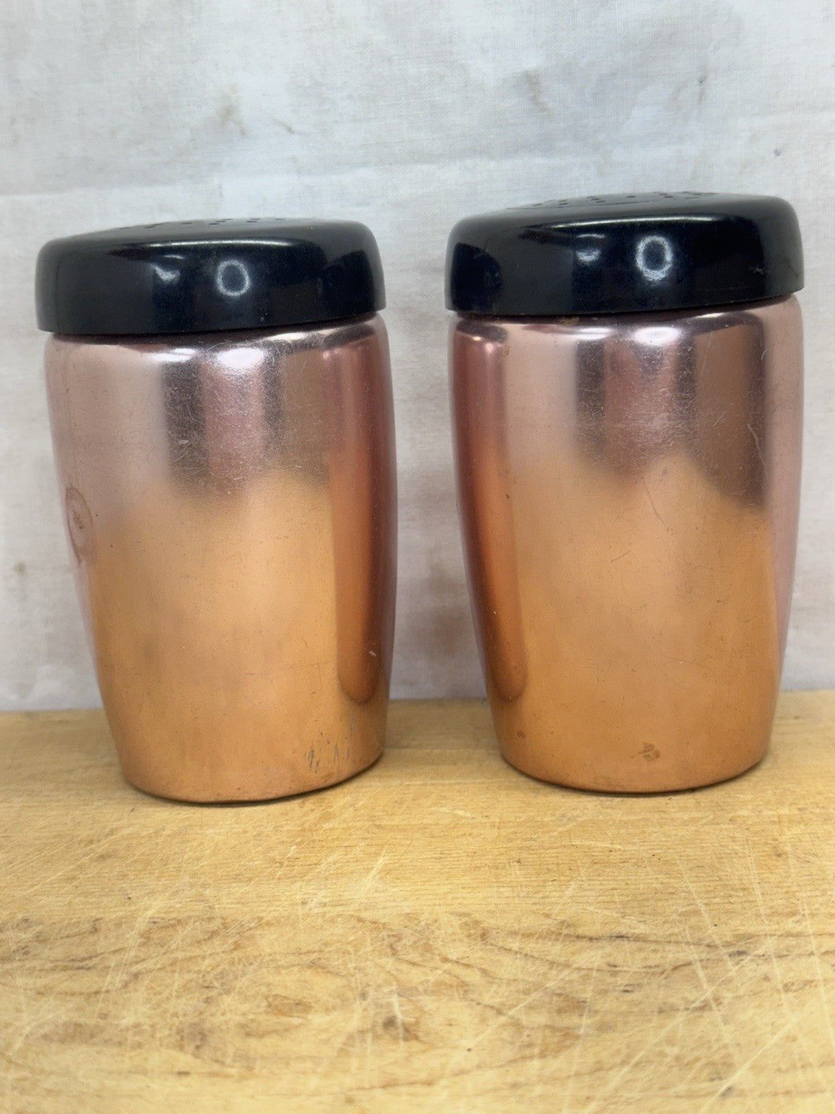 Copper Colored Metal Salt And Pepper Shakers Westbend #1124