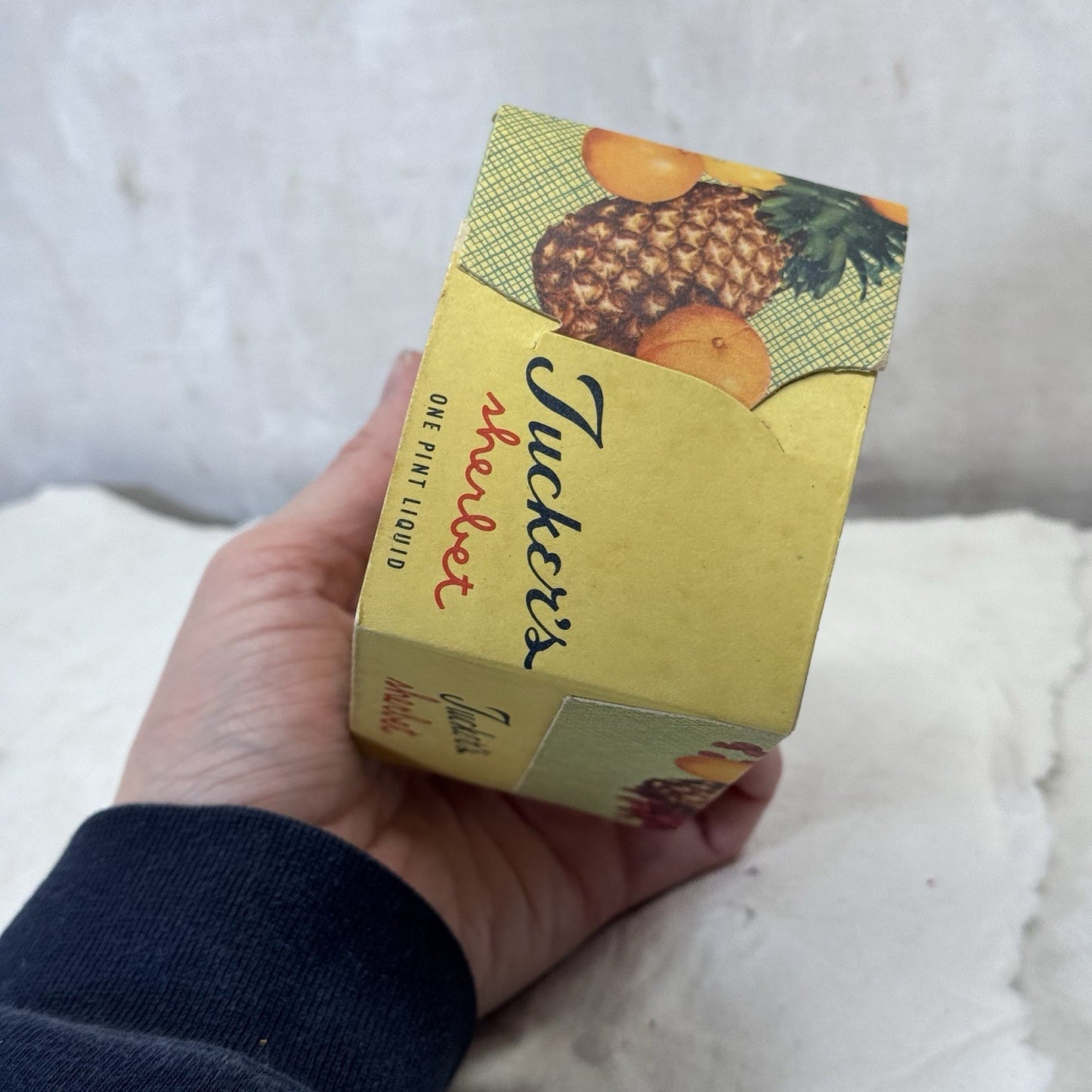 Tuckers Sherbet Waxed Box Container Empty Vintage