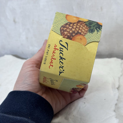 Tuckers Sherbet Waxed Box Container Empty Vintage