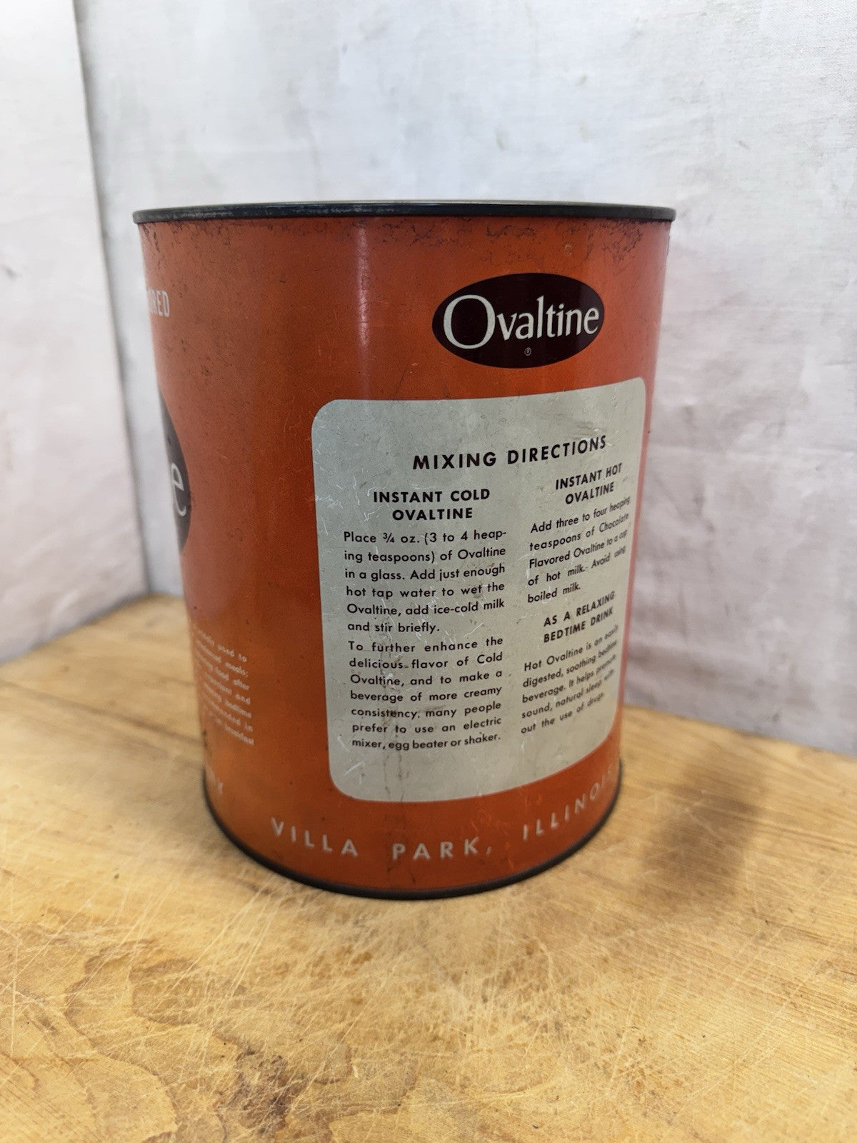 Ovaltine Sweet Chocolate Orange Tin Vtg Kitchen #1446