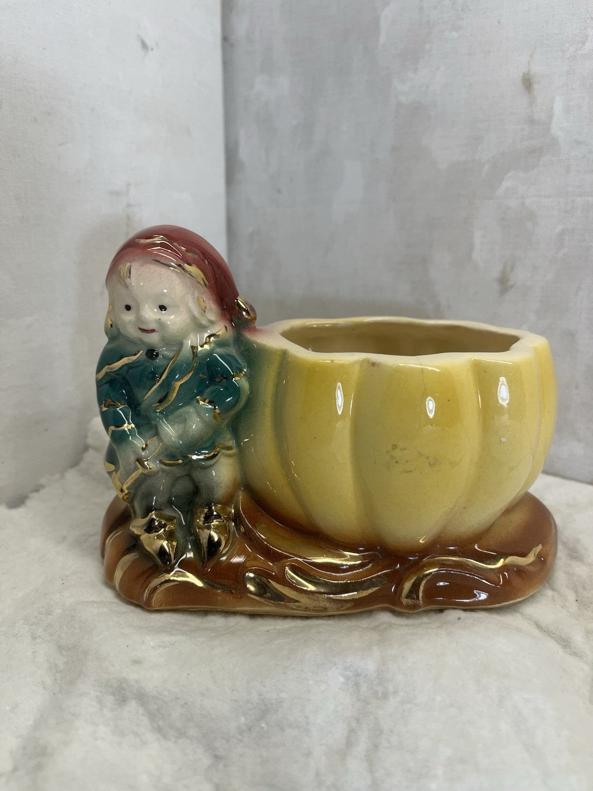 vintage elf ceramic planter