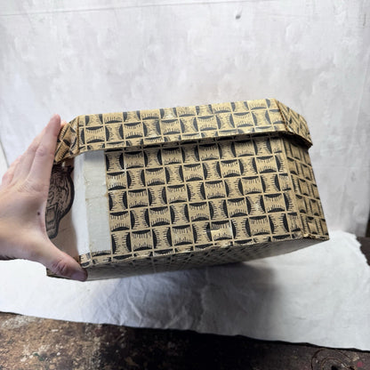 Vintage Heavy Cardboard Hat Box Container 