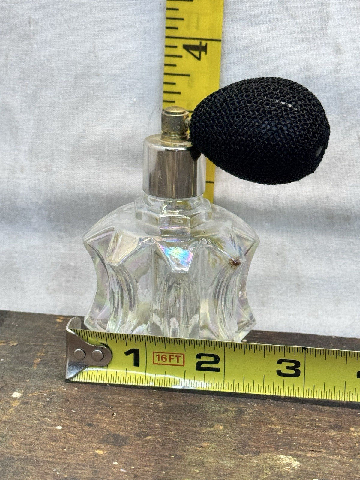 Opalescent Vtg Perfume Bottle Atomizer #1374