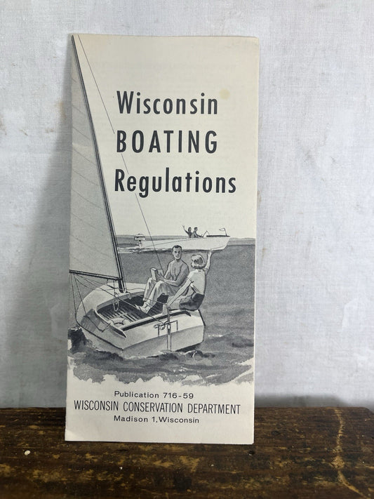 Wisconsin Boating Regulations Pamphlet Vintage