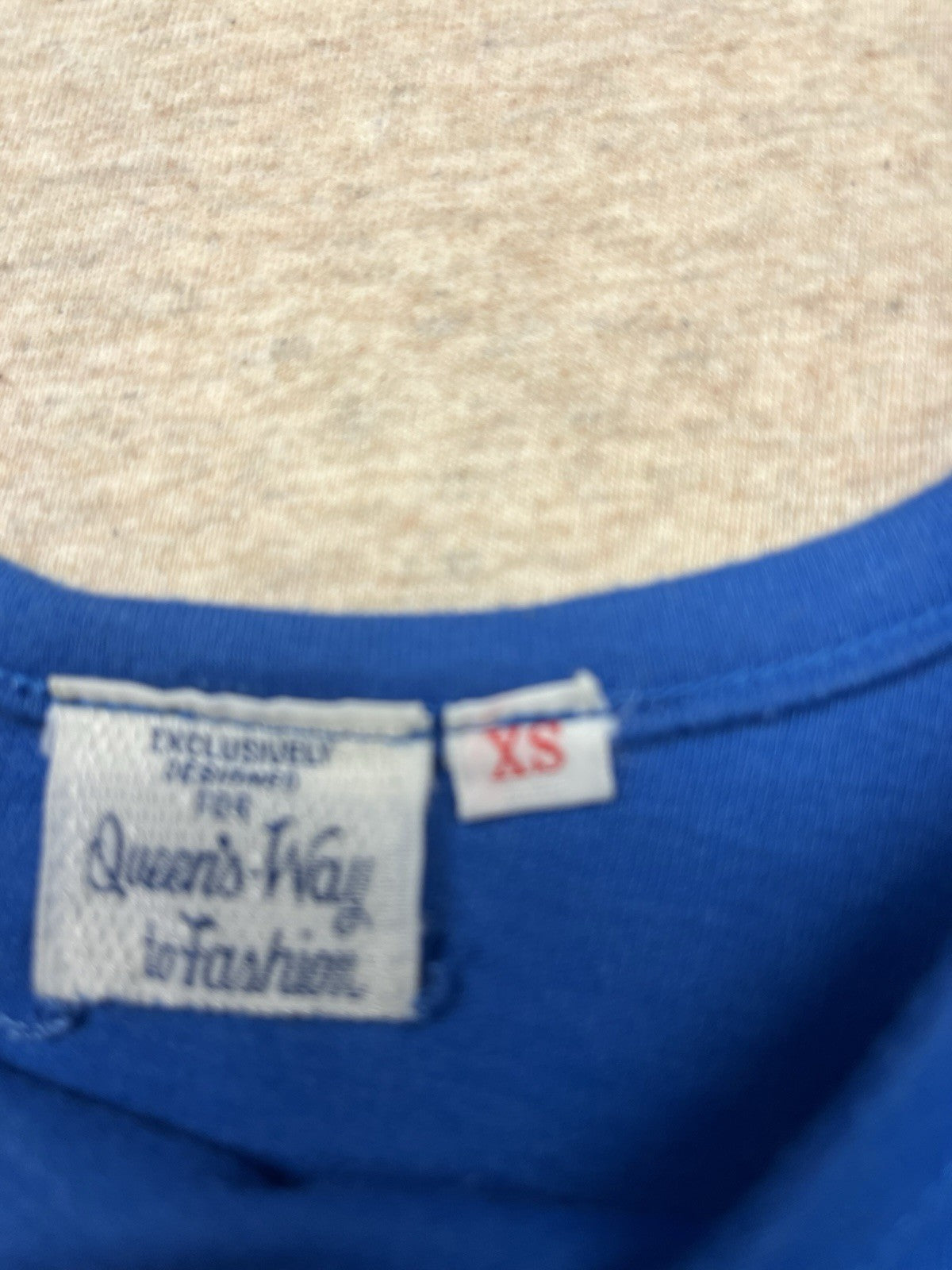 1970s Women’s Knit Blue 3/4 Sleeve Top