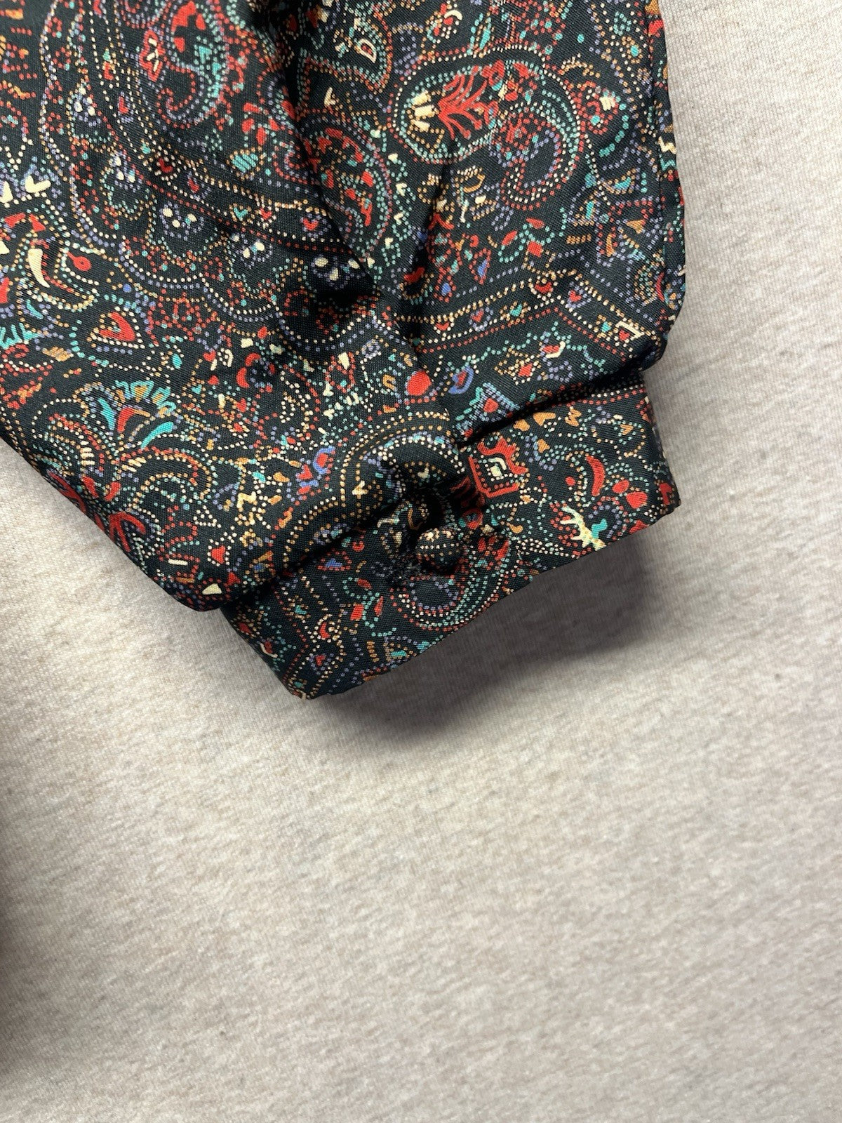 1960s, 70s Women’s Brown Paisley L Sleeve Nylon Top
