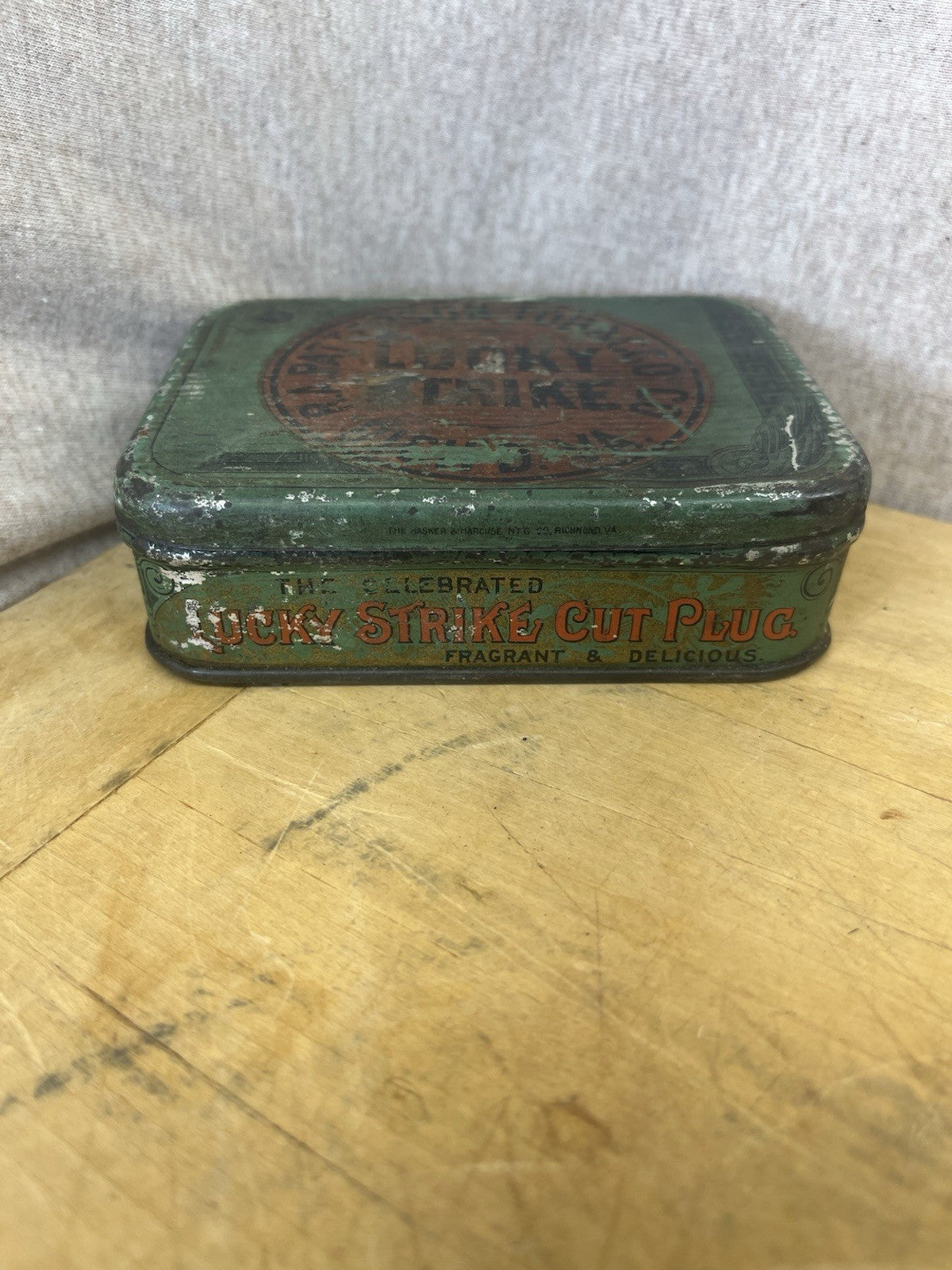 Lucky Strike Empty Tobacco Tin Vintage 