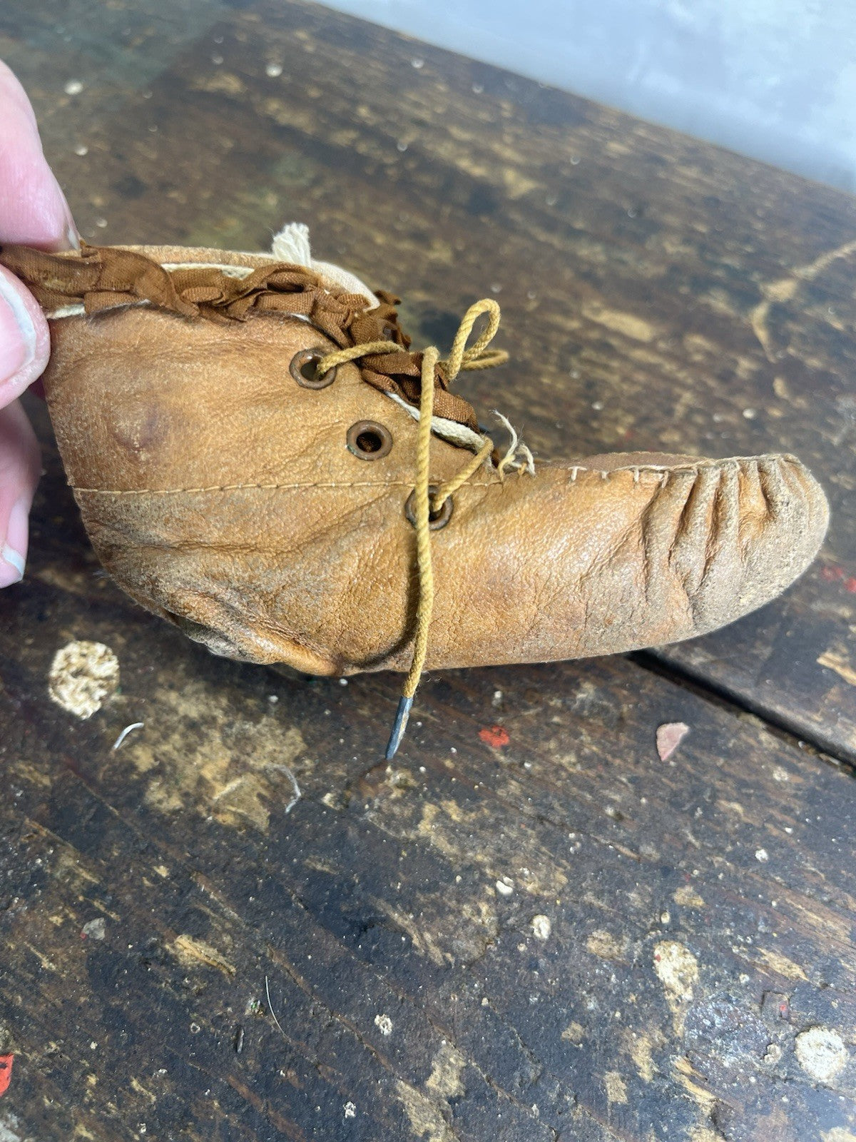 Antique Leather Baby Shoes