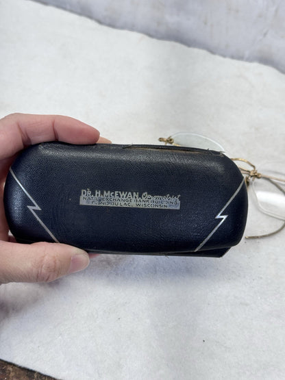 McEWAN Optometrist Fond Du Lac Wisconsin Glasses And Case Vintage