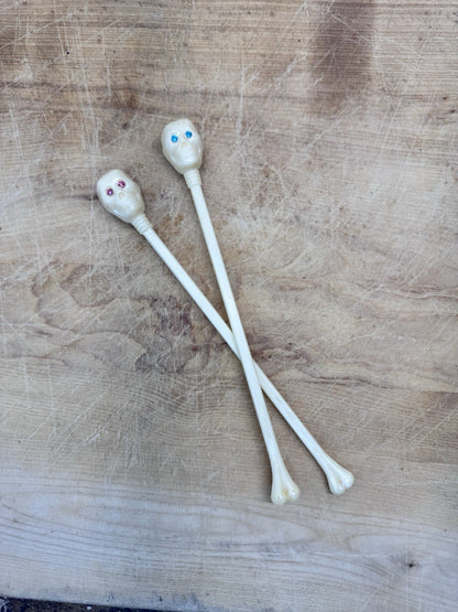 Vintage Skull 1950s Swizzle Stir Sticks #1472