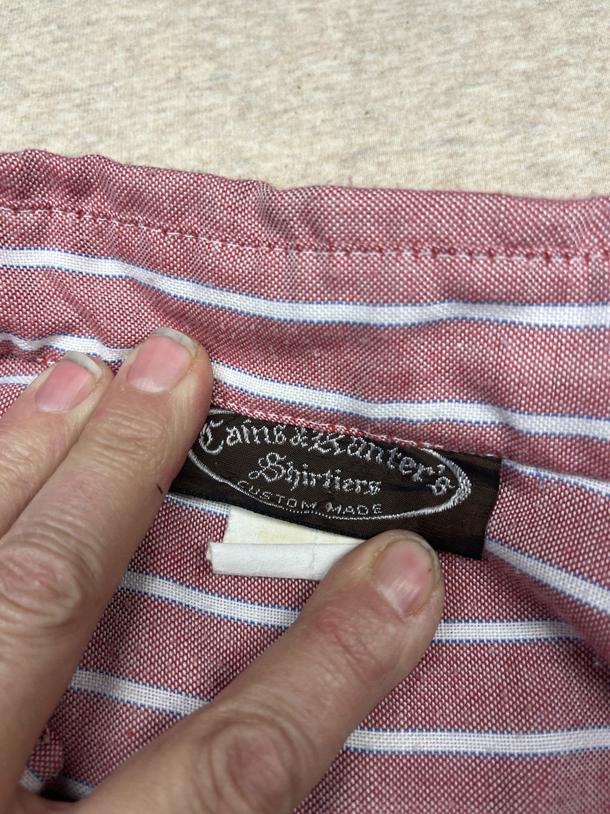 1970s, 80s Women’s L Sleeve Red Stripe Cotton Top