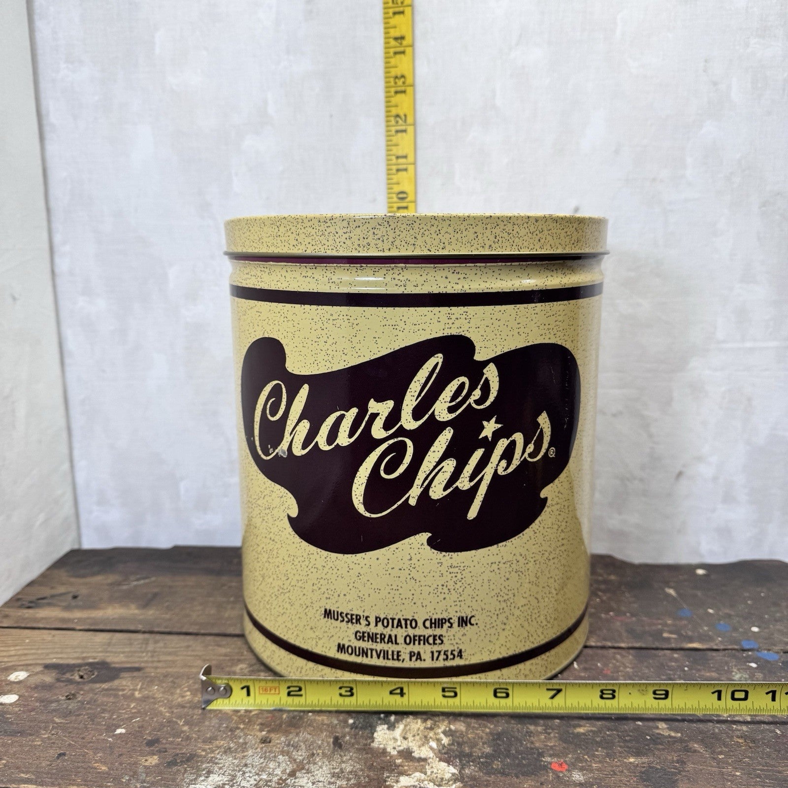 Charles Chips Vintage 1lb Empty Tin