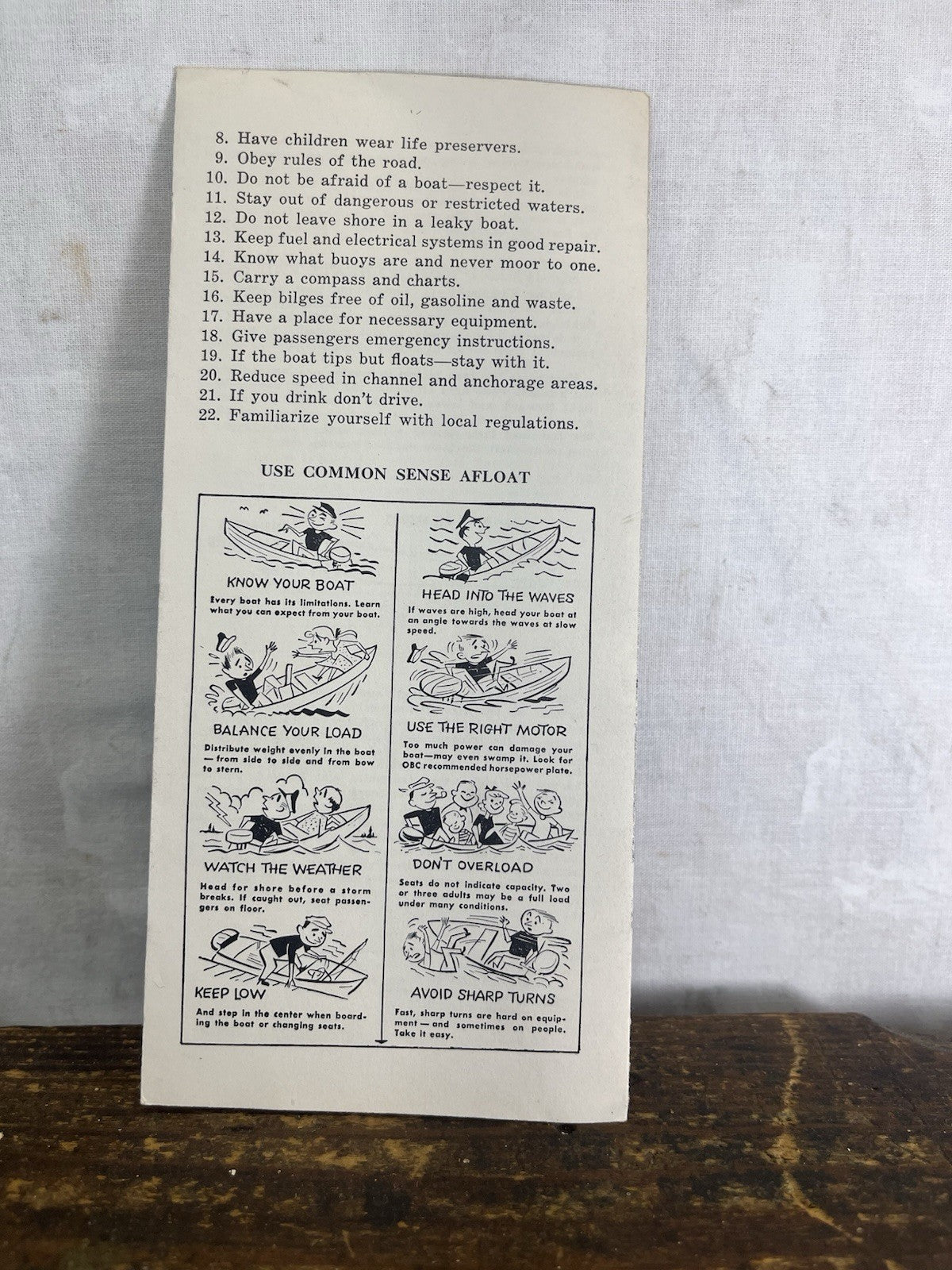 Wisconsin Boating Regulations Pamphlet Vintage
