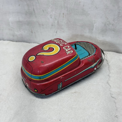 Tin Litho Magic Car No. 2 Vintage Toy Car For Parts Japan