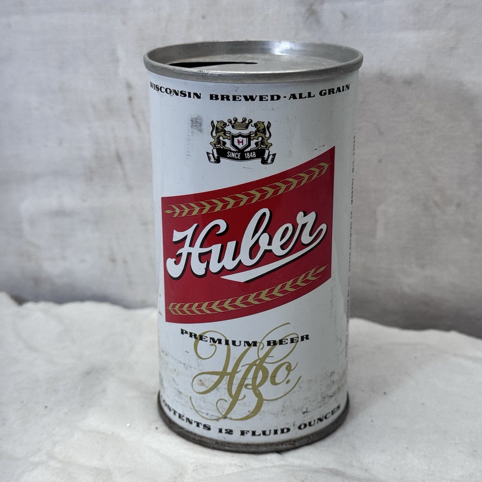 Huber Premium Beer Wisconsin Brewed Vintage Can Empty