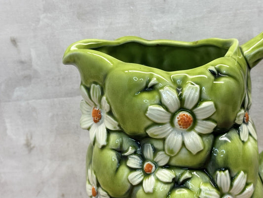 Vintage 1967 Inarco Daisy Green Pitcher #1477