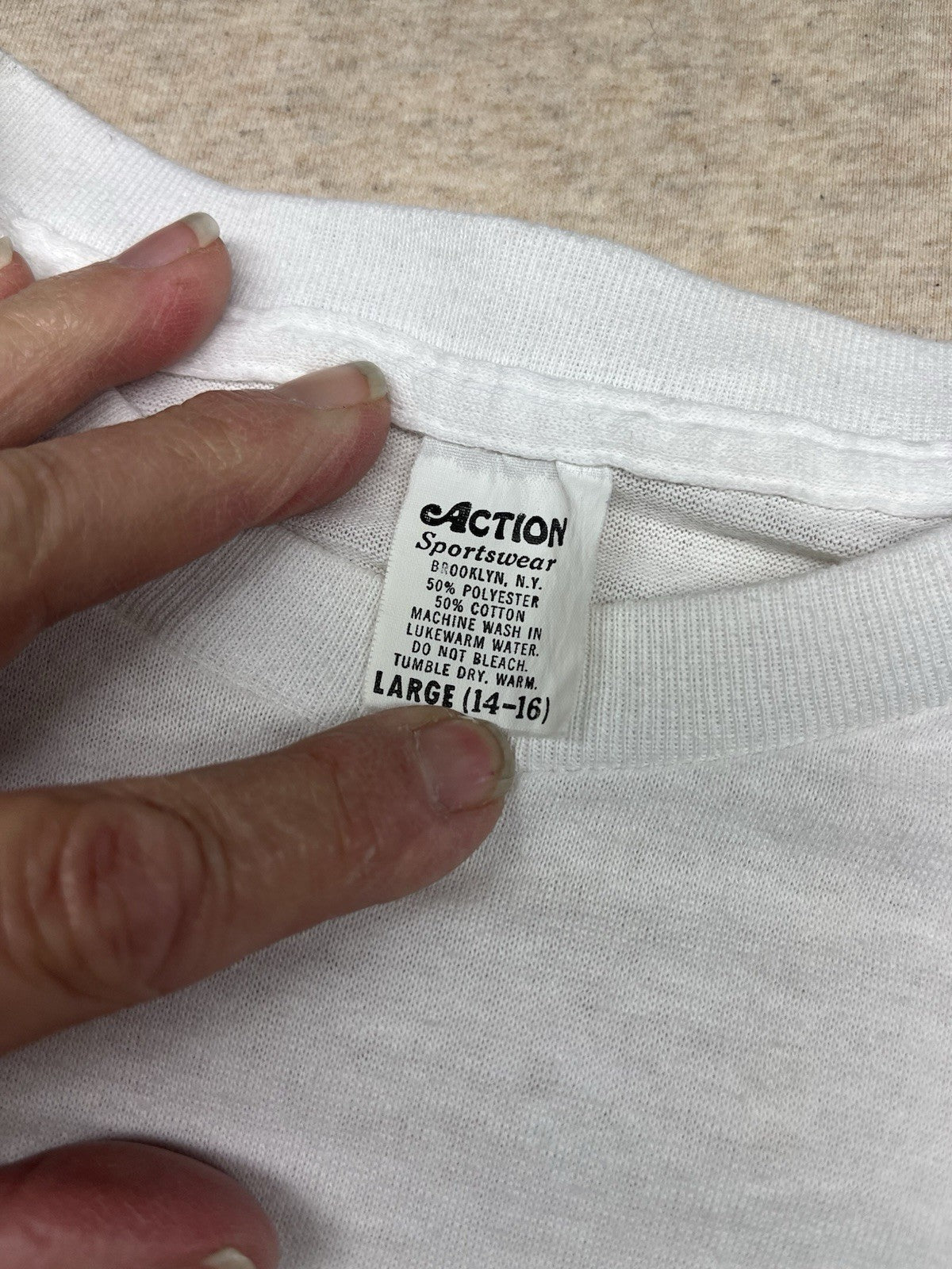 1980s Youth Wht USA S Sleeve Tshirt