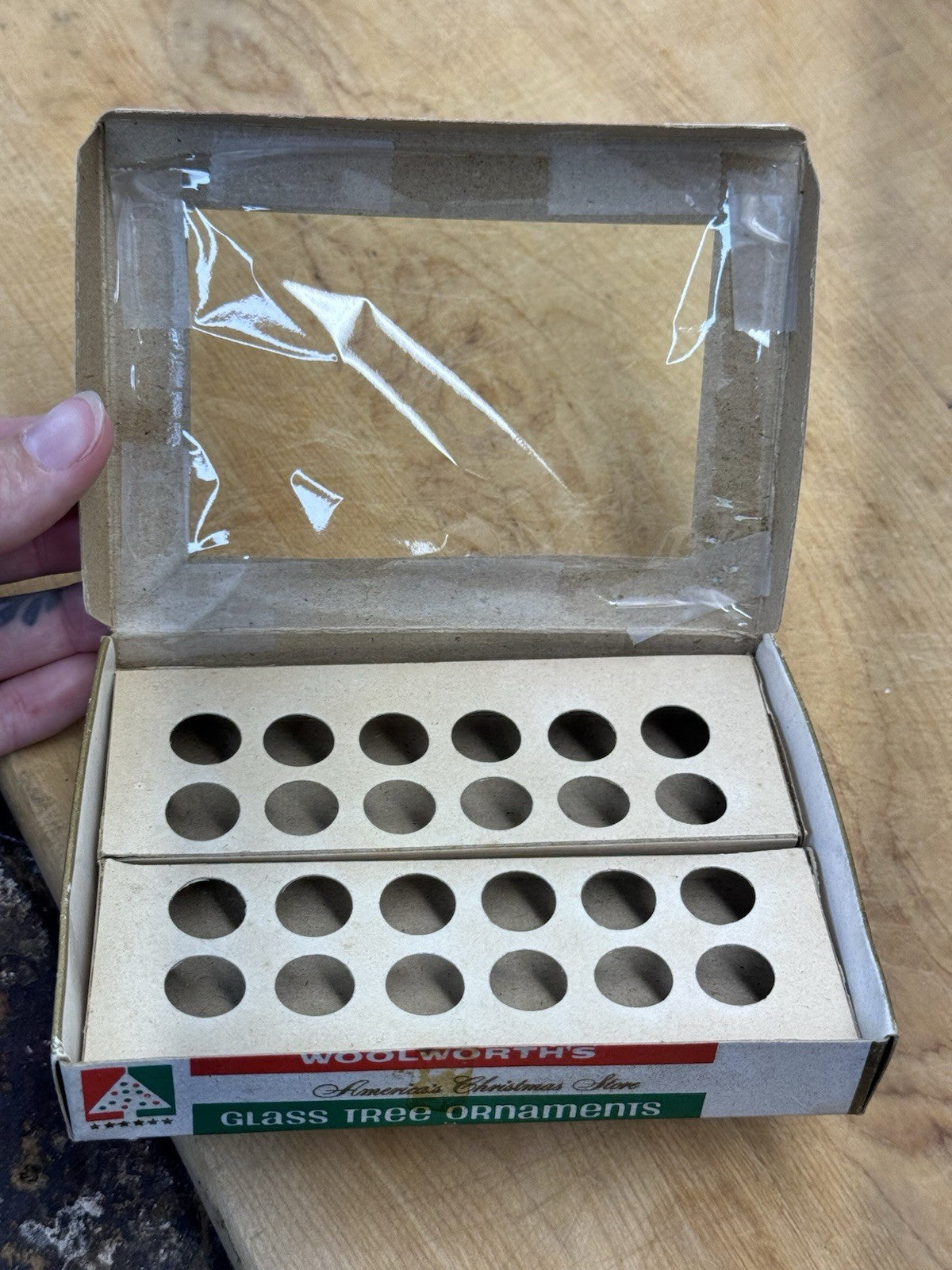 Woolworths Glass Tree Ornament Box Empty #1067