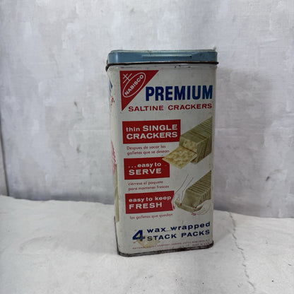 Premium Saltine Crackers Tin Container Vintage 