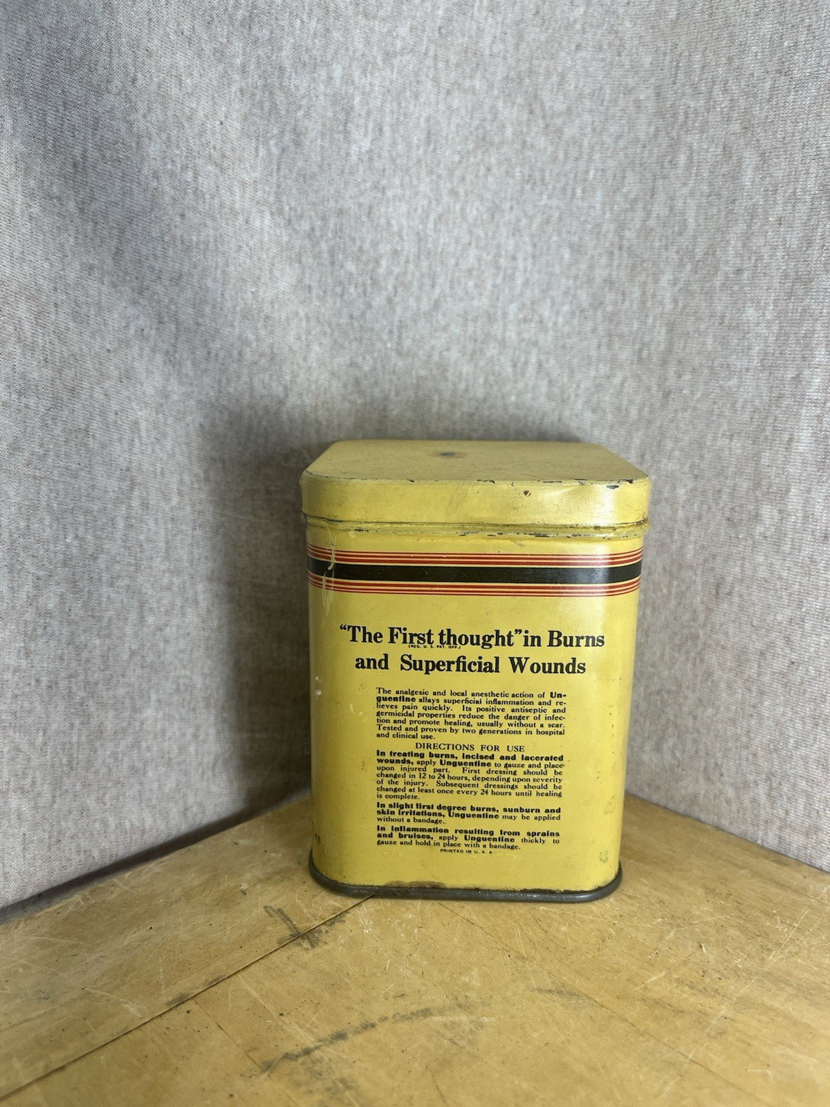Ungentine Anesthetic Vintage Empty Tin