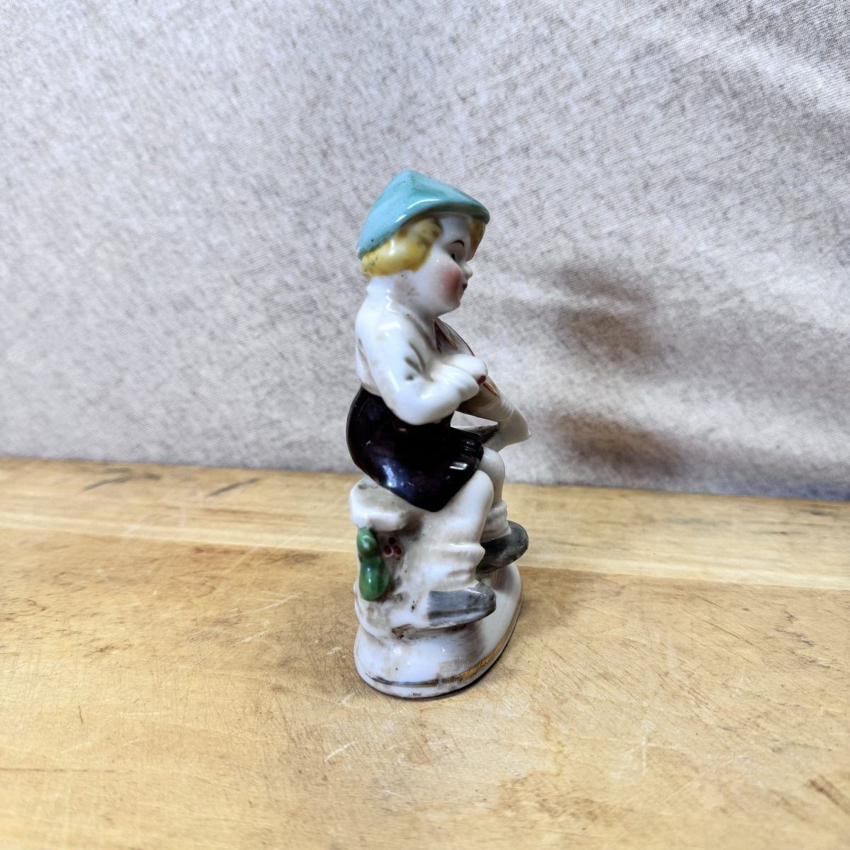 Boy Playing Violin Figurine Vintage Occupied Japan