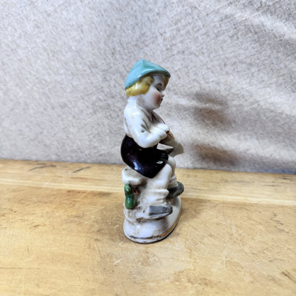 Boy Playing Violin Figurine Vintage Occupied Japan