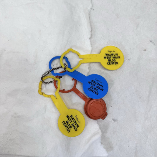 Waupun West Main Bldg Center Plastic Top Bottle Savers Vintage