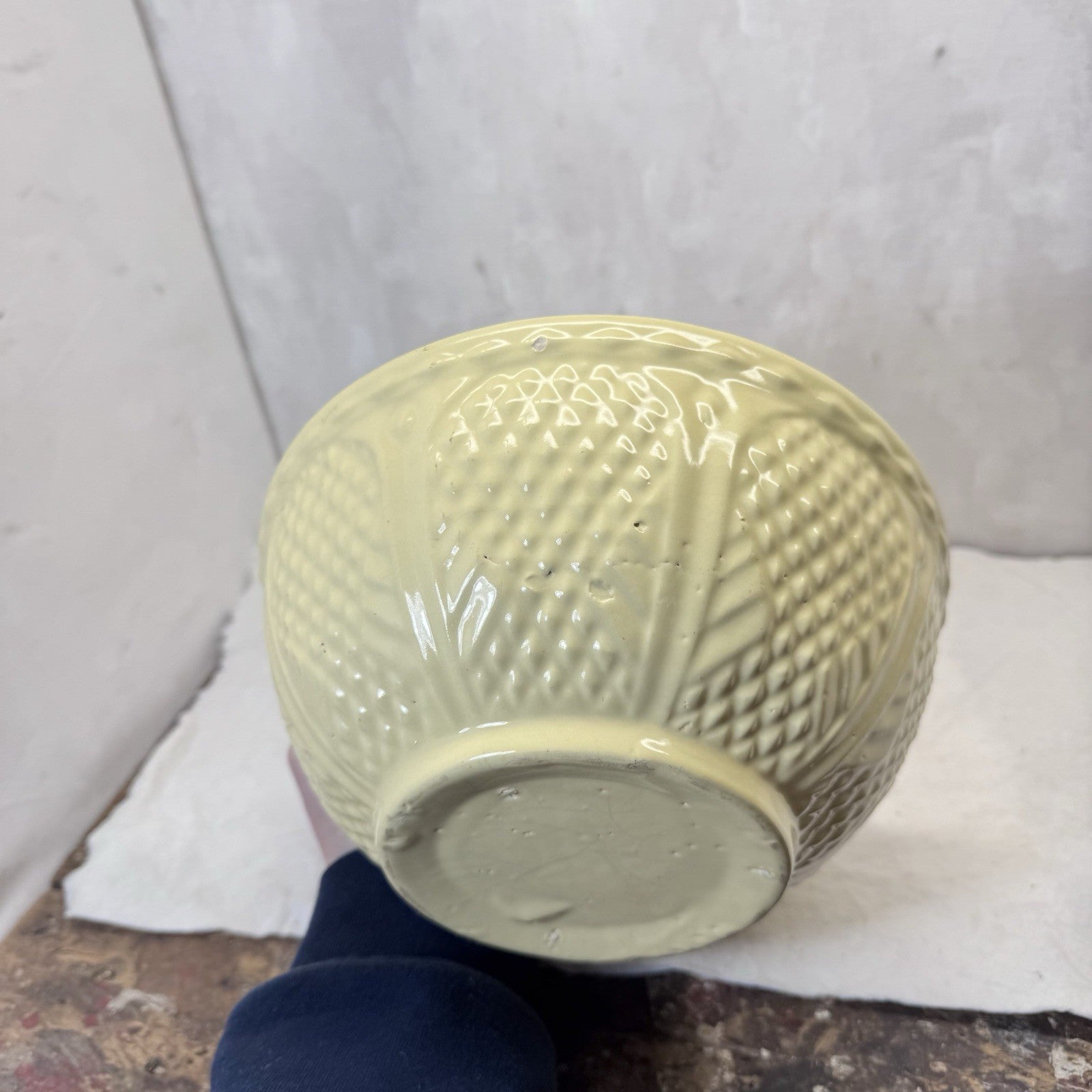 Yellow Stoneware Bowl Vintage 