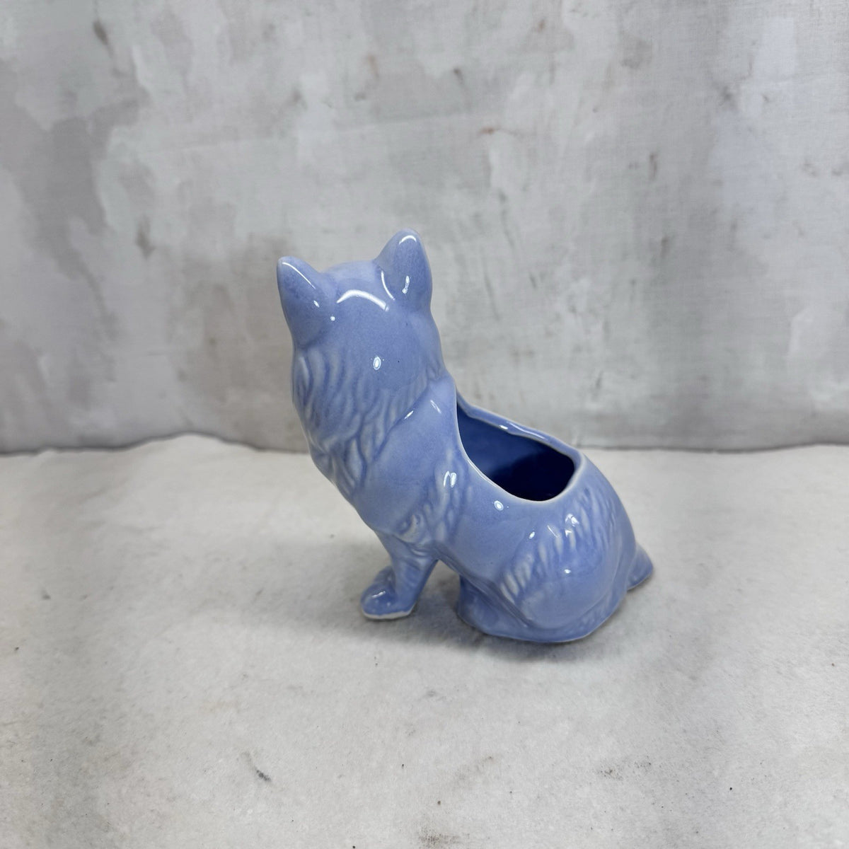 Blue Cat Pottery Planter Vintage 