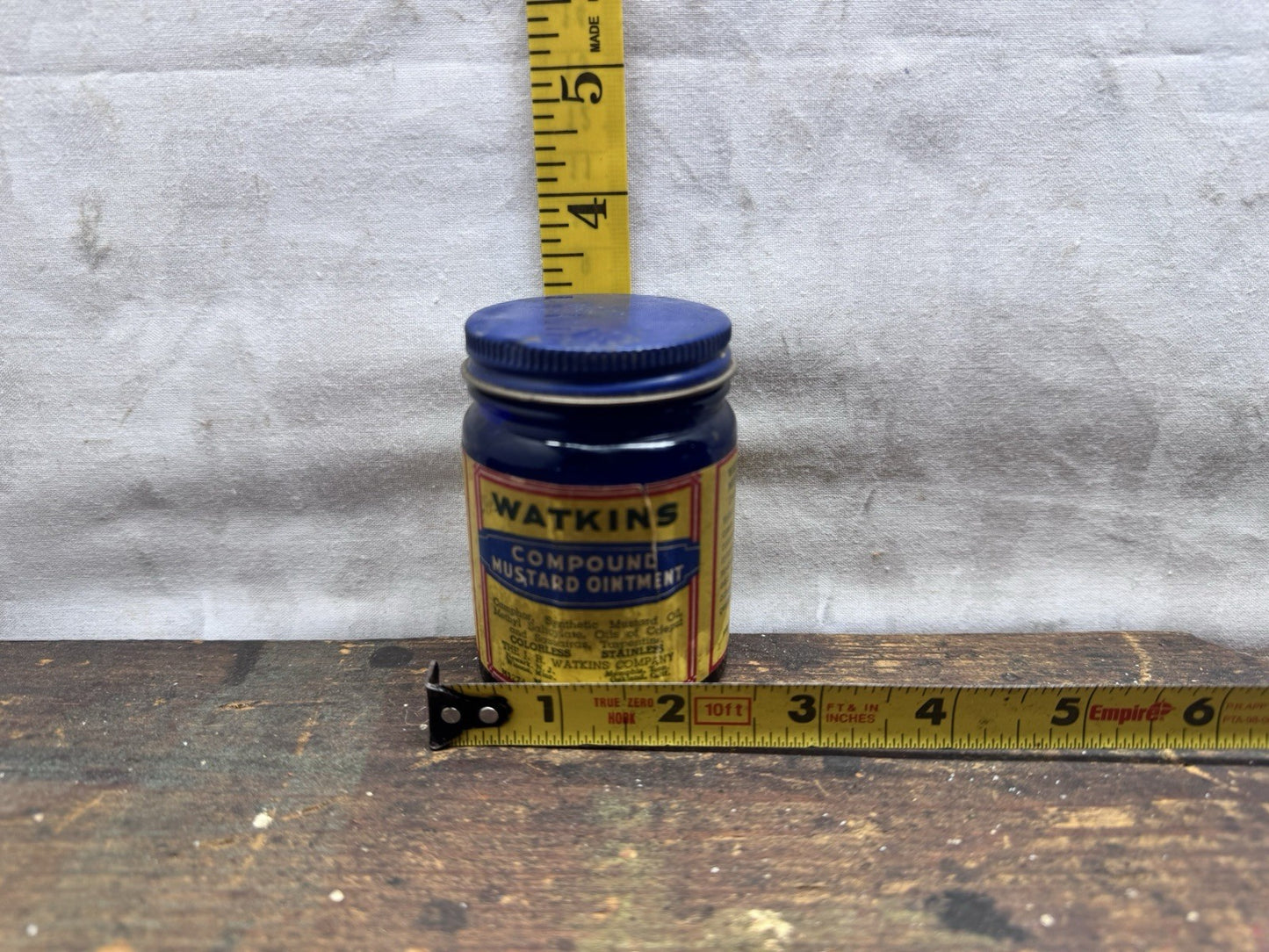 Watkins Compound Mustard Ointment Jar Vtg #S-1555