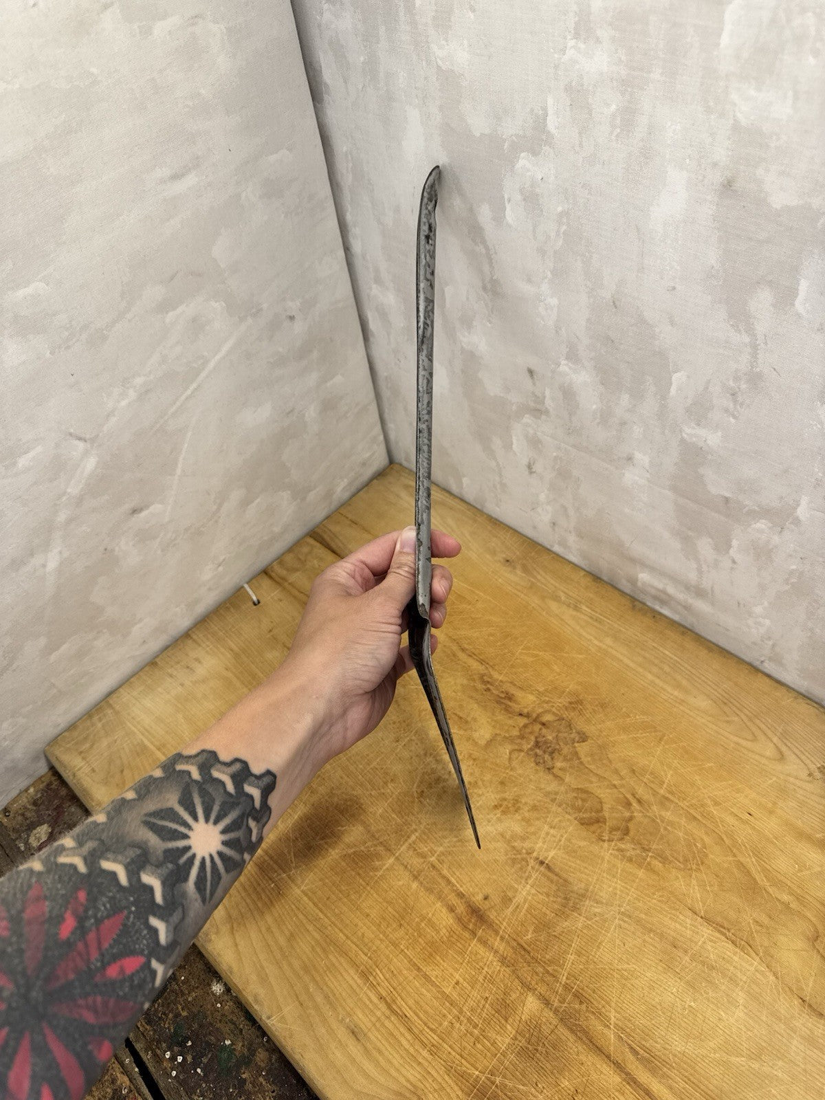 Grey Enamel Splatter Spatula Antique #1186