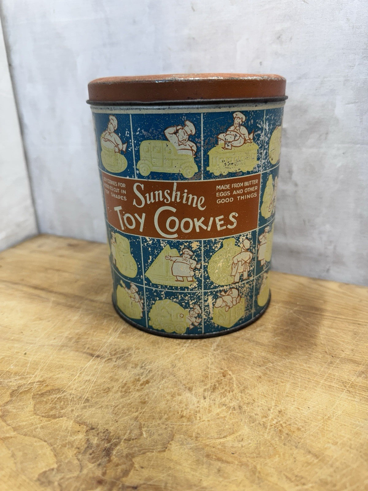 Sunshine Toy Cookies Empty Vtg Tin #1463