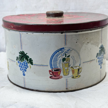 Vintage Rustic Kitchen Cake Canister Tin