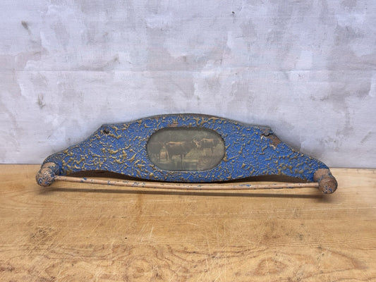 Primitive Blue Wooden Tie Rack #1330